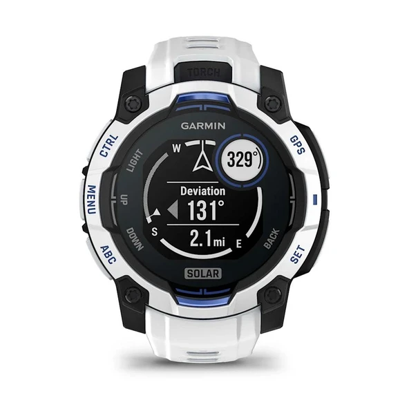 Garmin Instinct 3 – 45 mm Solar Beyaz Mavi - Resim 4