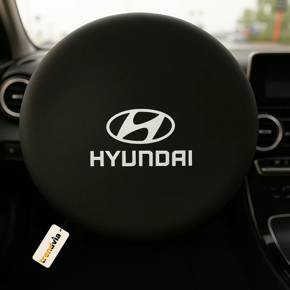 Hyundai Uyumlu Siyah Direksiyon Koruma Kılıfı  Penye Kumaş Dokuma ürün görseli 1