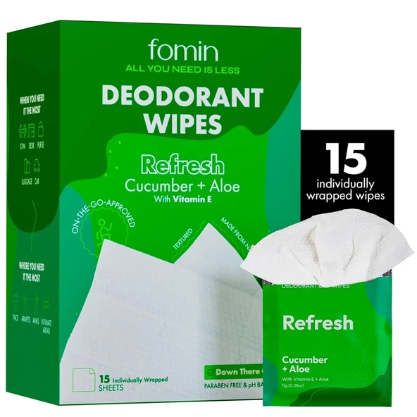 Fomin Salatalık ve Aloe Deodorant Mendil 15 Adet ürün görseli 1