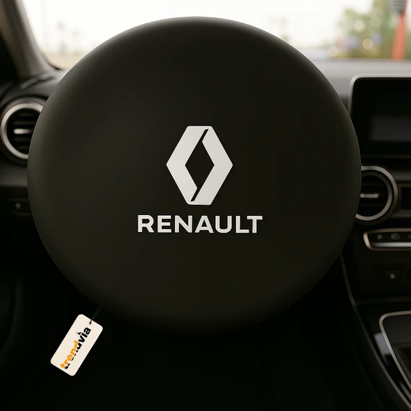 Renault Uyumlu Siyah Direksiyon Koruma Kılıfı  Penye Kumaş Dokuma ürün görseli 1