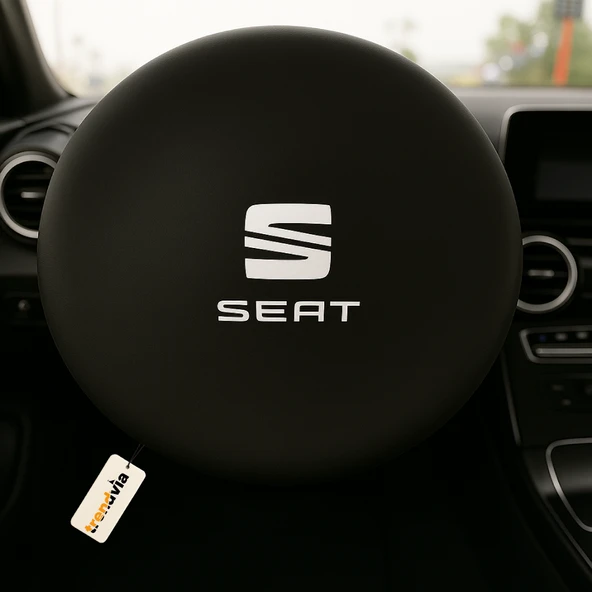 Seat Uyumlu Siyah Direksiyon Koruma Kılıfı  Penye Kumaş Dokuma ürün görseli 1