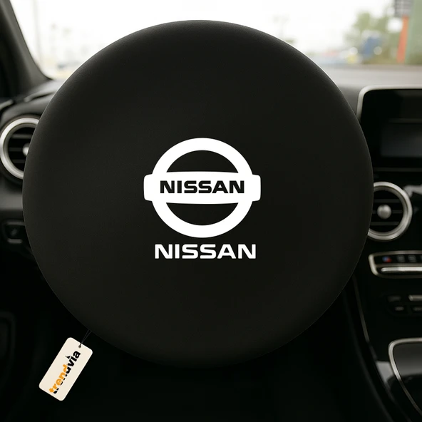 Nissan Uyumlu Siyah Direksiyon Koruma Kılıfı  Penye Kumaş Dokuma ürün görseli 1
