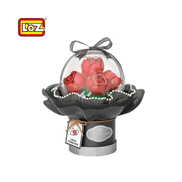 LZ-1300 NessiWorld LEDLİ KIRMIZI GÜL BUKETİ 305 PARÇA BLOCK OYUNCAK ürün görseli 1