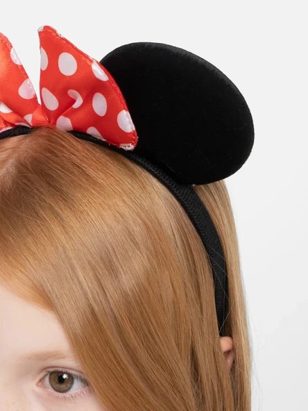 Kırmızı Fiyonklu Minnie Mouse Taç Fare Tacı Kafa Bandı ürün görseli 1