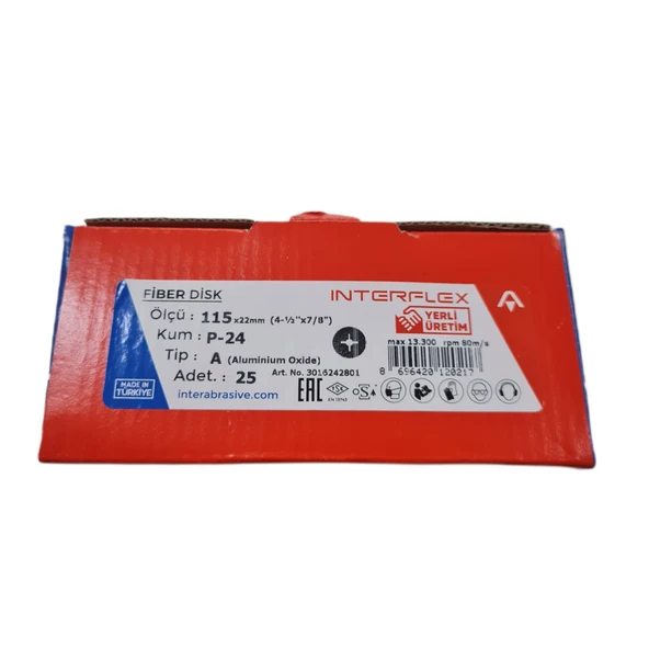 Fiber Disk Zımpara INTERFLEX V115 24 Kum 25- ADET - Resim 3