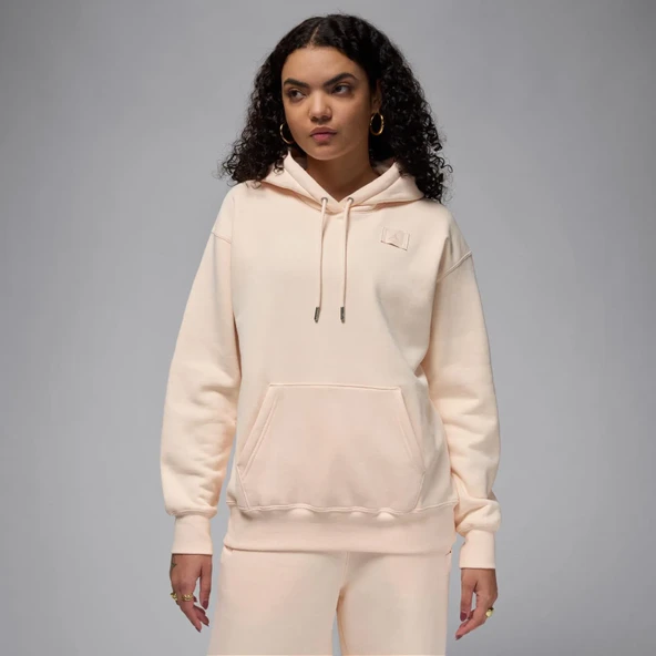 NİKE Jordan Flight Fleece Po Kadın Turuncu Sweatshirt fv7050-838 ürün görseli 1
