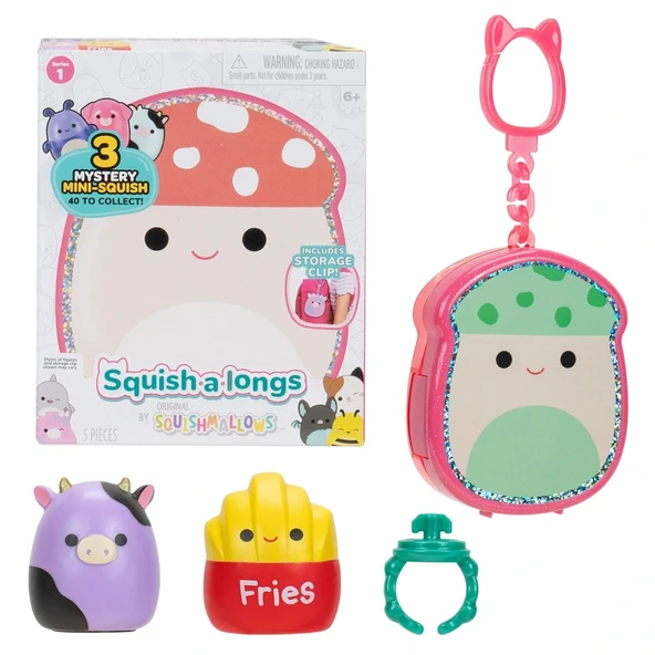Squish-a-longs 3 Figür + Yüzük Çantalı Sürpriz Paket Seri 1 ürün görseli 1