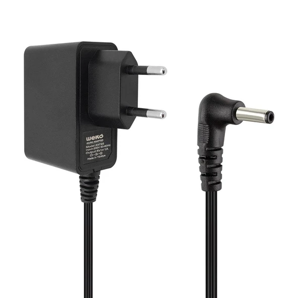 Weko 5 Volt - 1 Amper 3.5*1.35 Uçlu Yerli Üretim Plastik Kasa Priz Tipi Adaptör ürün görseli 1