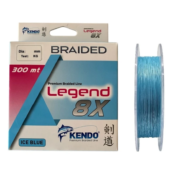 Kendo Legend X8 300m 0,12mm Ice Blue Örgü İp Misina ürün görseli 1