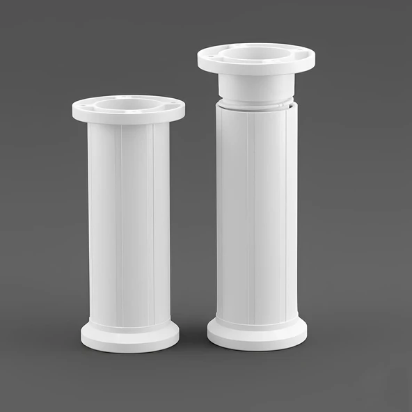 Ayarlanabilir 1 Adet 15 Cm Beyaz Plastik Ayak Dolap Mobilya Tezgah Yükseltici Yükseltme Ayağı ürün görseli 1