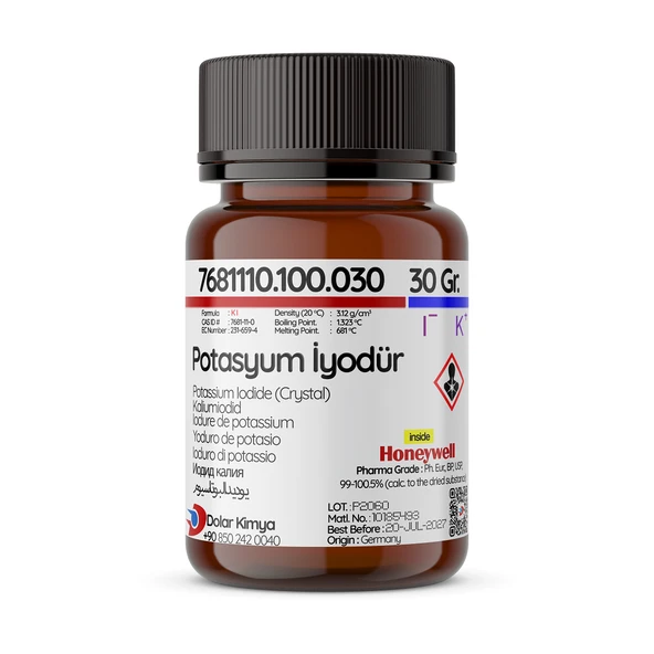 Potasyum İyodür (Potassium Iodide, Ekstra Saf 98,5 %) - 30 Gram ürün görseli 1