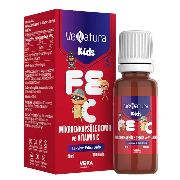 VeNatura Kids Mikroenkapsüle Demir ve Vitamin C Takviye Edici Gıda 20 ml ürün görseli 1