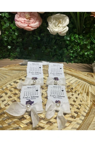 YD STORE UV Baskı Tarihli Magnet Söz, Nişan, Nikah, Düğün, Kına 10 Adet ürün görseli 1