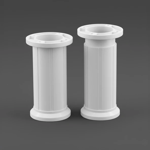 Ayarlanabilir 1 Adet 12 Cm Beyaz Plastik Ayak Dolap Mobilya Tezgah Yükseltici Yükseltme Ayağı ürün görseli 1