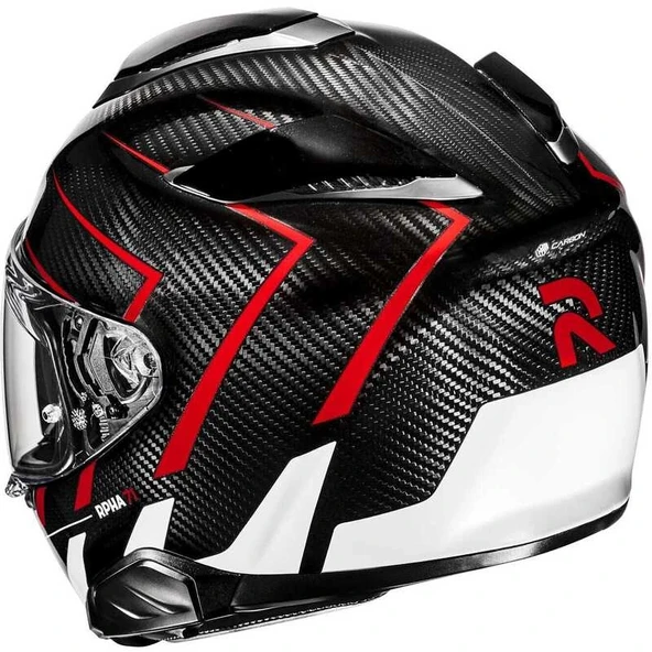 KASK HJC RPHA71 CARBON CANO MC1 KIRMIZI - Resim 3