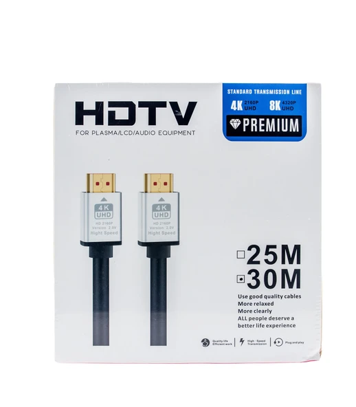 30m HDMI Kablosu | 4K@60Hz, 8K, 4K@120Hz Destekli | Altın Kaplama Konektör | Dayanıklı PVC Kaplama ürün görseli 1