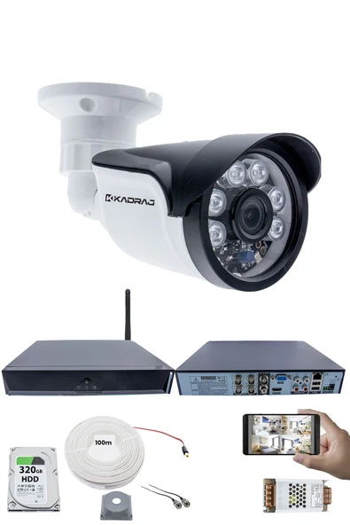1 Kameralı Güvenlik Seti - 5MP Sony SecuLens, 1080p Full HD AHD, 6 Atom LED, Gece Görüşlü, IP66, 5MP DVR + WiFi Adaptörü, V1 ürün görseli 1