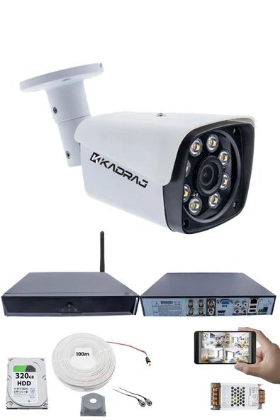 1 Kameralı Güvenlik Seti - 5MP Sony SecuLens, 1080P Full HD AHD, Gece Renkli Görüş, 8 Ultra Warm LED, 5MP DVR + WiFi Adaptörü, V1 ürün görseli 1