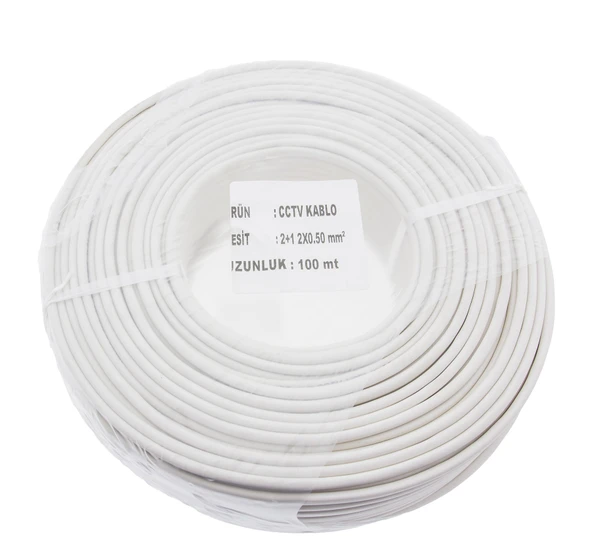 Kadraj CCTV Kablo 2+1 2x0,50 mm² 100 mt - Güvenlik Kamerası İçin ürün görseli 1