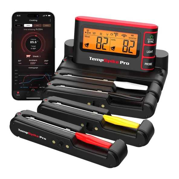 Thermopro TP980-4 Şarjlı 320m Kablosuz Alarmlı 4Problu APP, Monitörlü Profesyonel Gıda Termometresi ürün görseli 1