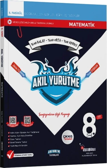 8. Sınıf Doğrusal Denklemler Eğim Eşitsizlikler 5. Fasikül Akıl Yürütme Yayınları ürün görseli 1