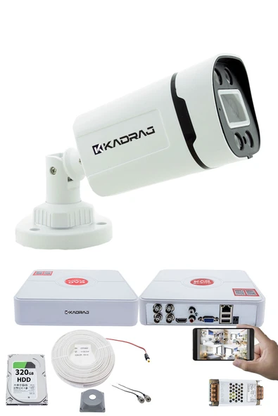 1 Kameralı Güvenlik Kamerası Seti - Gece Renkli 5MP Sony SecuLensli 1080P Full HD AHD, 4 Warm LED, Colorvu - Plastik Kasa ürün görseli 1