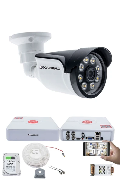 1 Kameralı Set - 5MP Sony SecuLensli 1080p AHD, 8 Warm LED, Colorvu Gece Renkli Görüş, Full HD ürün görseli 1