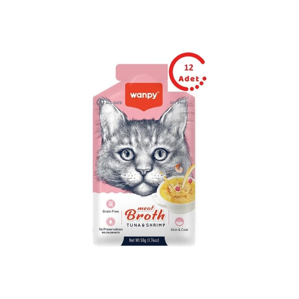 Karidesli Ton Balıklı Kedi Çorbası 50 gr x 12 Adet ürün görseli 1