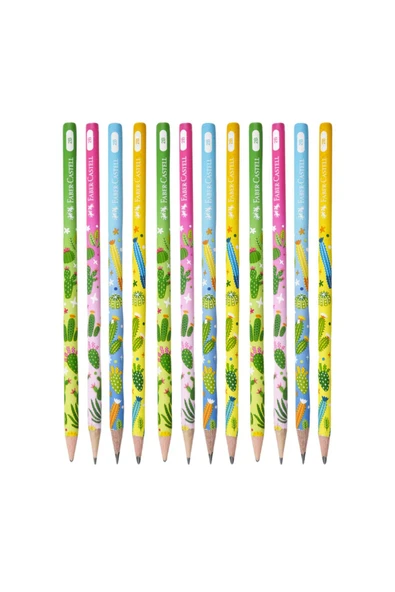 Faber-Castell Kaktüs Desenli 2B Kurşun Kalem 12 Adet 16878 ürün görseli 1