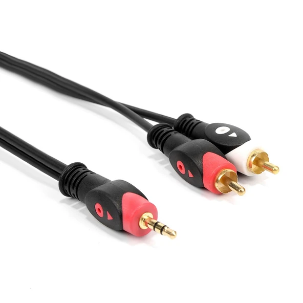 PrimeX PX-AUX5R 3.5mm AUX RCA Ses Kablosu, 5 Metre Aux Ses Sistemi Kablosu, Aux RCA Ses Kablosu ürün görseli 1