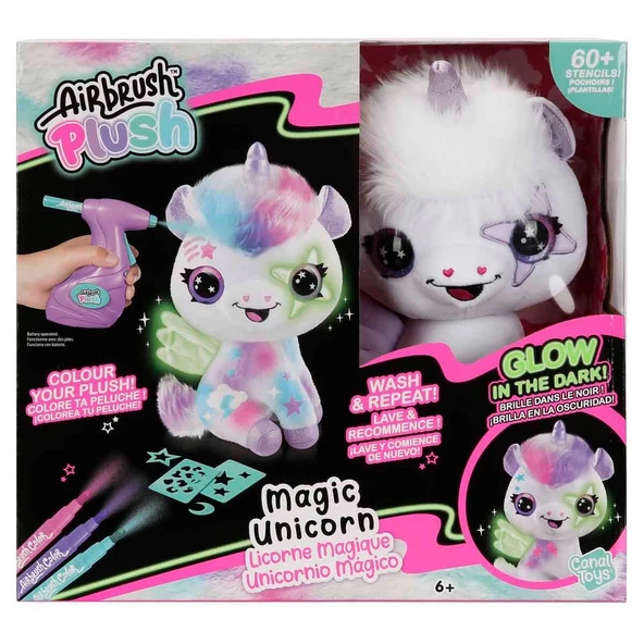 Airbrush Peluş Karanlıkta Parlayan Sihirli Unicorn - S00028788 ürün görseli 1