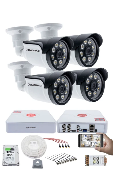 4 Kameralı Set 5MP Sony SecuLensli 1080p Güvenlik Kamerası Seti - 8 Warm LED, Colorvu Gece Renkli Görüş, Su Geçirmez, Full HD, Kolay Kurulum ürün görseli 1