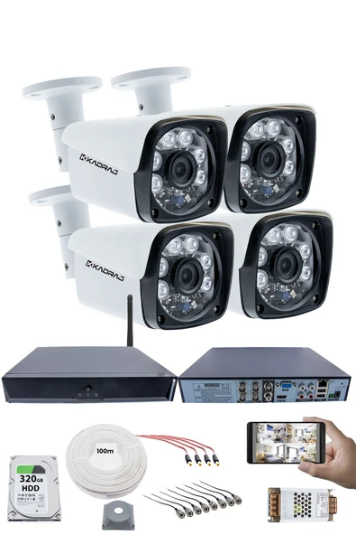 4 Kamera Güvenlik Seti - 5MP Sony SecuLens, 1080P Full HD AHD, 6 ATOM LED, Su Geçirmez, Metal Aluminyum Kasa, V1 ürün görseli 1