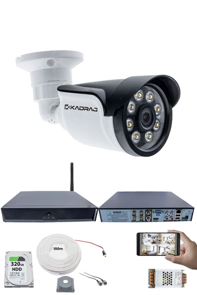 1 Kameralı Güvenlik Seti - 5MP Sony SecuLens, 1080p AHD, 8 Warm LED, Gece Renkli Görüş, Full HD, 5MP DVR + WiFi Adaptörü, V1 ürün görseli 1
