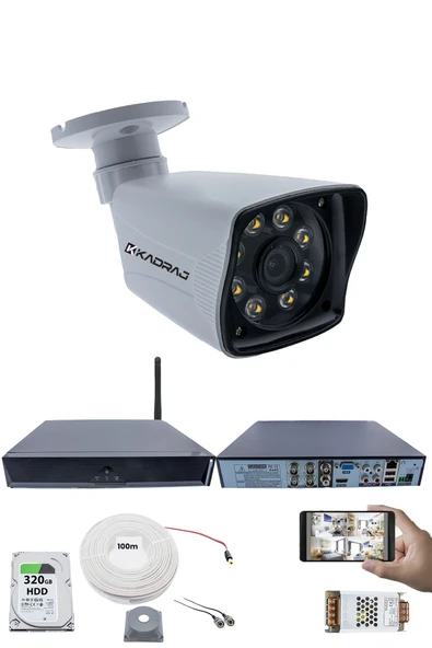 1 Kameralı Güvenlik Seti - 5MP Sony SecuLens, 1080p Full HD AHD, 8 Ultra Warm LED, Gece Renkli Görüş, 5MP DVR + WiFi Adaptörü, V1 ürün görseli 1