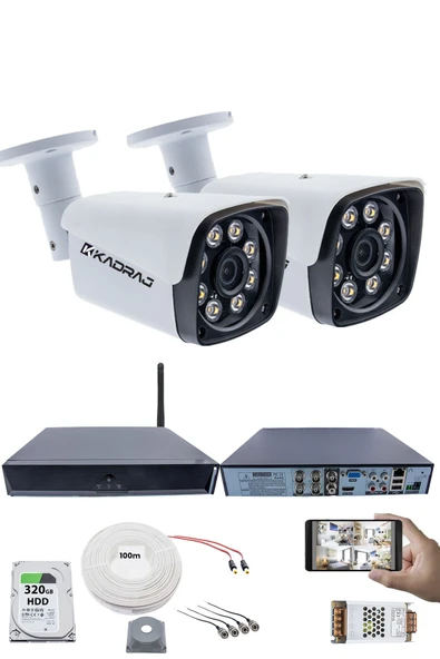 2 Kameralı Güvenlik Seti - 5MP Sony SecuLens, 1080p Full HD AHD, Gece Renkli, 8 Ultra Warm LED, 5MP DVR + WiFi Adaptörü, V1 ürün görseli 1
