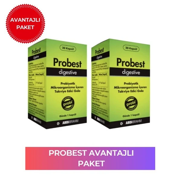 PTTAVM: Probest Digestive Probiyotik 20 Kapsül 2 Adet - Avantajlı