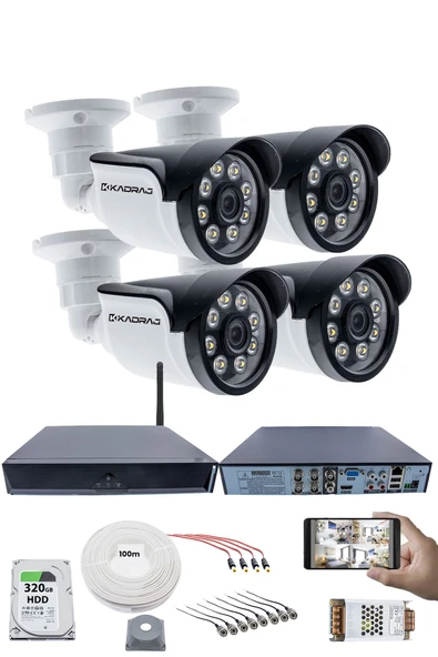 4 Güvenlik Kamera Seti - 5MP Sony SecuLens, 1080p Güvenlik Kamerası, 8 Warm LED, Colorvu Gece Renkli Görüş, Su Geçirmez, Full HD,V1 ürün görseli 1