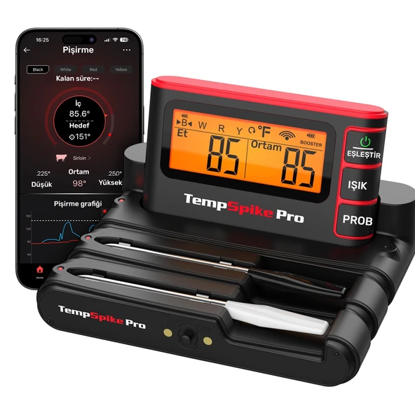 Thermopro TP980-2 Şarjlı 320m Kablosuz Alarmlı 2Problu APP, Monitörlü Profesyonel Gıda Termometresi ürün görseli 1