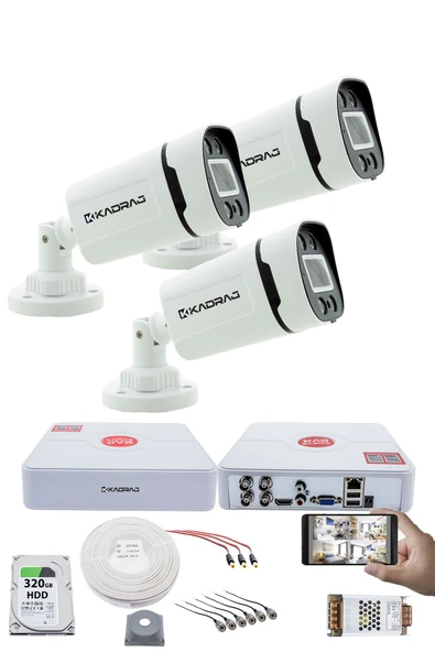 3 Kameralı Set - Gece Renkli 5MP Sony SecuLensli 1080p Full HD AHD - 4 Warm LED, Colorvu - Plastik Kasa ürün görseli 1