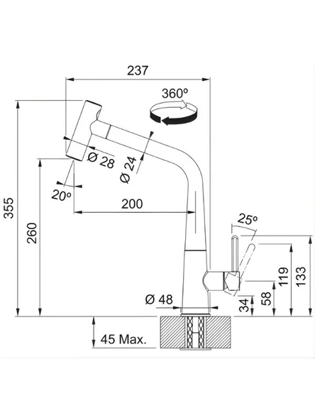 Franke Icon Doccia Krom Spiralli Mutfak Bataryası - Resim 6