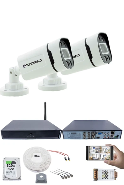 2 Kameralı Güvenlik Seti - 5MP Sony SecuLens, 1080p Full HD AHD, 4 Warm LED, Gece Renkli, 5MP DVR + WiFi Adaptörü, V1 ürün görseli 1