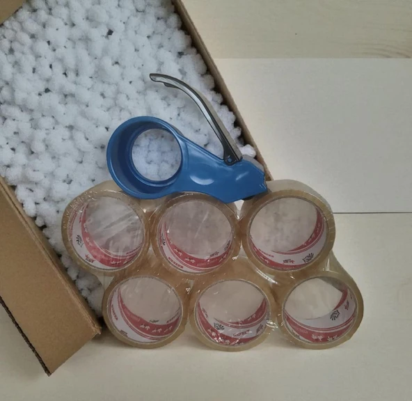 Koli Bantlama Makinesi + 6 Koli Bandı MAVİ RENK ürün görseli 1