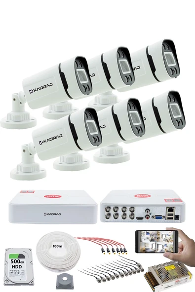 6 Kameralı Set 5MP Sony SecuLensli 1080P, 4 Warm LED, Gece Renkli, Full HD AHD Güvenlik Kamerası Seti, ColorVu, V1 ürün görseli 1