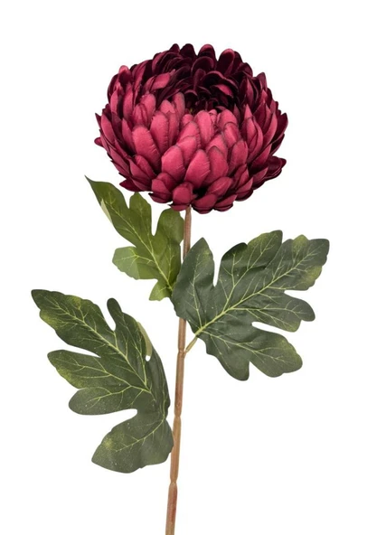 Yapay Çiçek Krizantem Bordo 90cm Tek Dal Kumaş Çiçek Uzun Dal ürün görseli 1