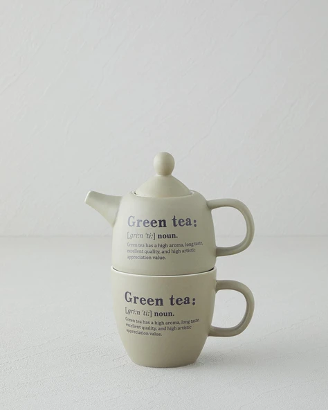 English Home Green Tea New Bone China Demlik Seti 300 ml Yeşil ürün görseli 1