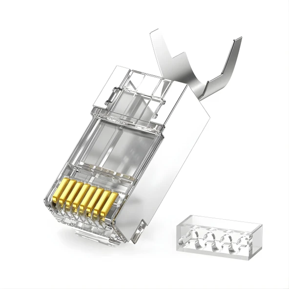 MN6 M118XF Cat 7 jack/30Gbps’ye kadar Hız-Nikel kaplı koruma-80 Adet/Cat7 rj45 konnektör-Cat7 CAT6A Soket ürün görseli 1