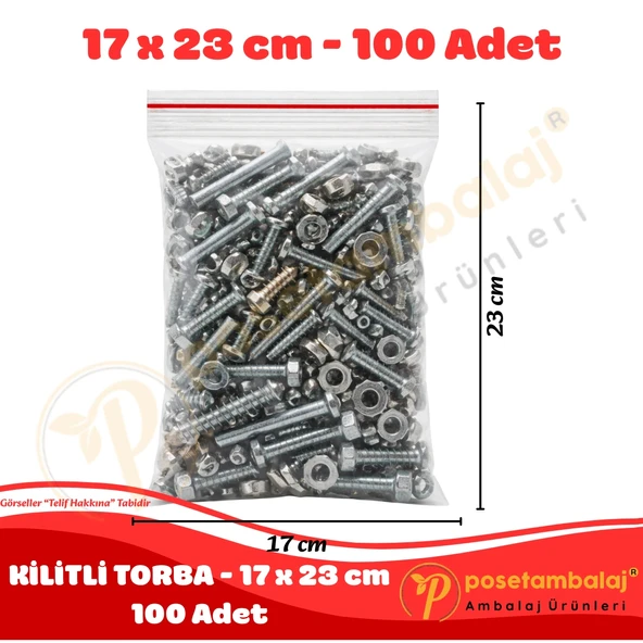 17x23 cm. Kilitli Torba (100 Adet) - Resim 3