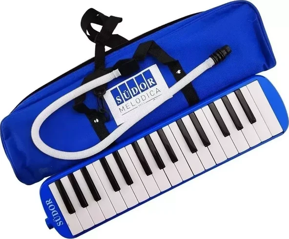 32 Tuşlu Notalı Çantalı Melodika Südor Notalı Melodika Mavi ürün görseli 1