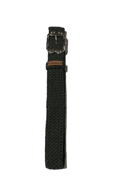 Yeşil Özel Yapım El Örgüsü Tokalı Bel Kemeri Kadın Elbise Pantolon Kemeri Toka Genişlik 6cm ürün görseli 1